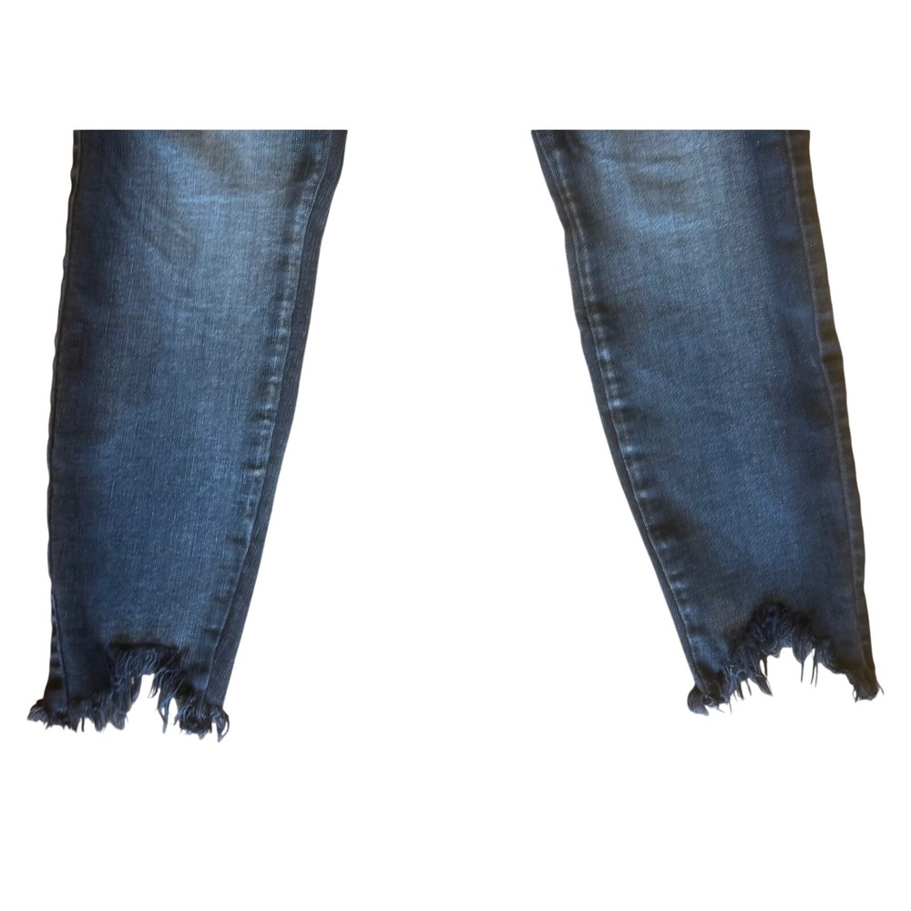 Women's Pistola Black Skinny‎ Jeans Dark Wash Raw Chewed Hem size 26 - Picture 3 of 11